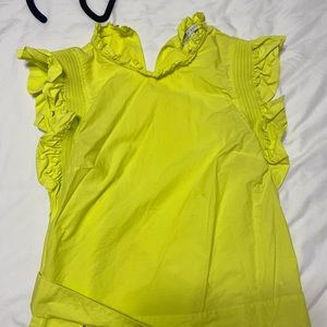 Neon yellow ruffled top
